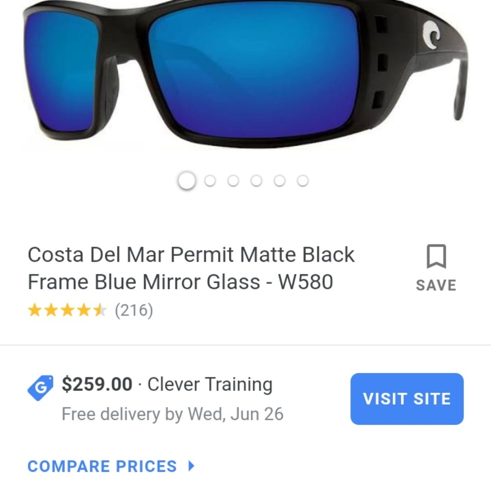Costa sunglasses del Mar matte black